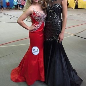 Rachel Allan red dress